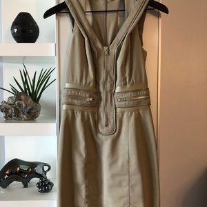 Bebe size 4 olive green short zipper dress
